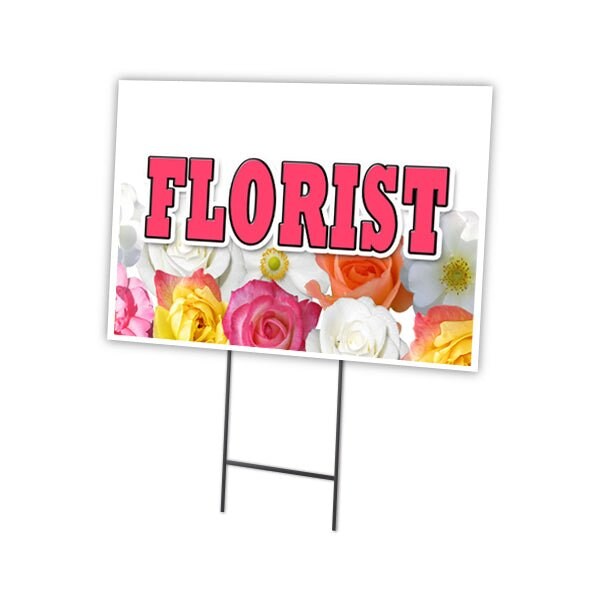Signmission Florist Yard Sign & Stake outdoor plastic coroplast window, C-2436 Florist C-2436 Florist - main